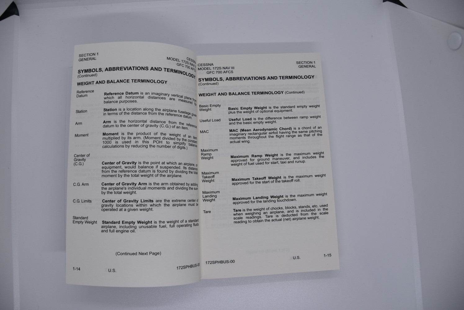 Cessna 172S G1000 Pilot Operating Handbook (Total 308 Pages) 172S NAV III Avionics Option GFC 700 AFCS