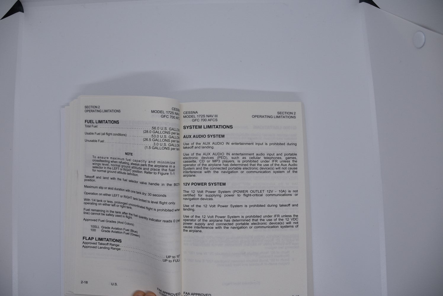 Cessna 172S G1000 Pilot Operating Handbook (Total 308 Pages) 172S NAV III Avionics Option GFC 700 AFCS