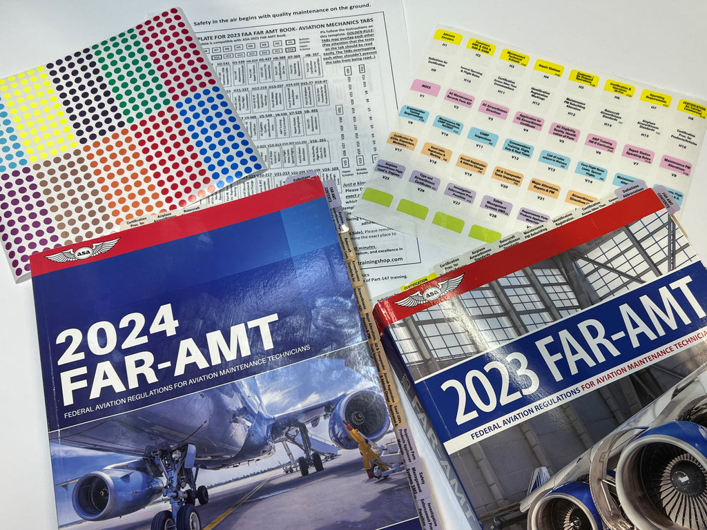 2024 ASA FAR AMT BOOK with TABs for Aviation Mechanics & Complimentary Gifts.