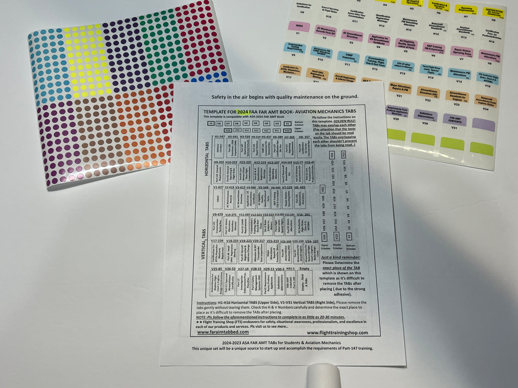 2024 ASA FAR AMT Book TABs For Aviation Mechanics (Not Including Book) + Complimentary Gifts.