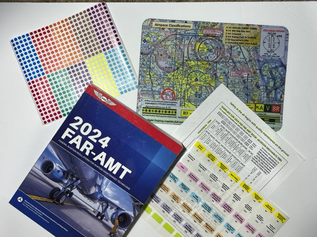2024 ASA FAR AMT BOOK with TABs for Aviation Mechanics & Complimentary Gifts.