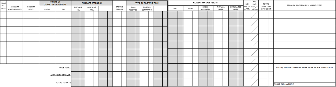 Standard Professional Pilot Logbook, Black, 658 Entries, Black, Hardcover